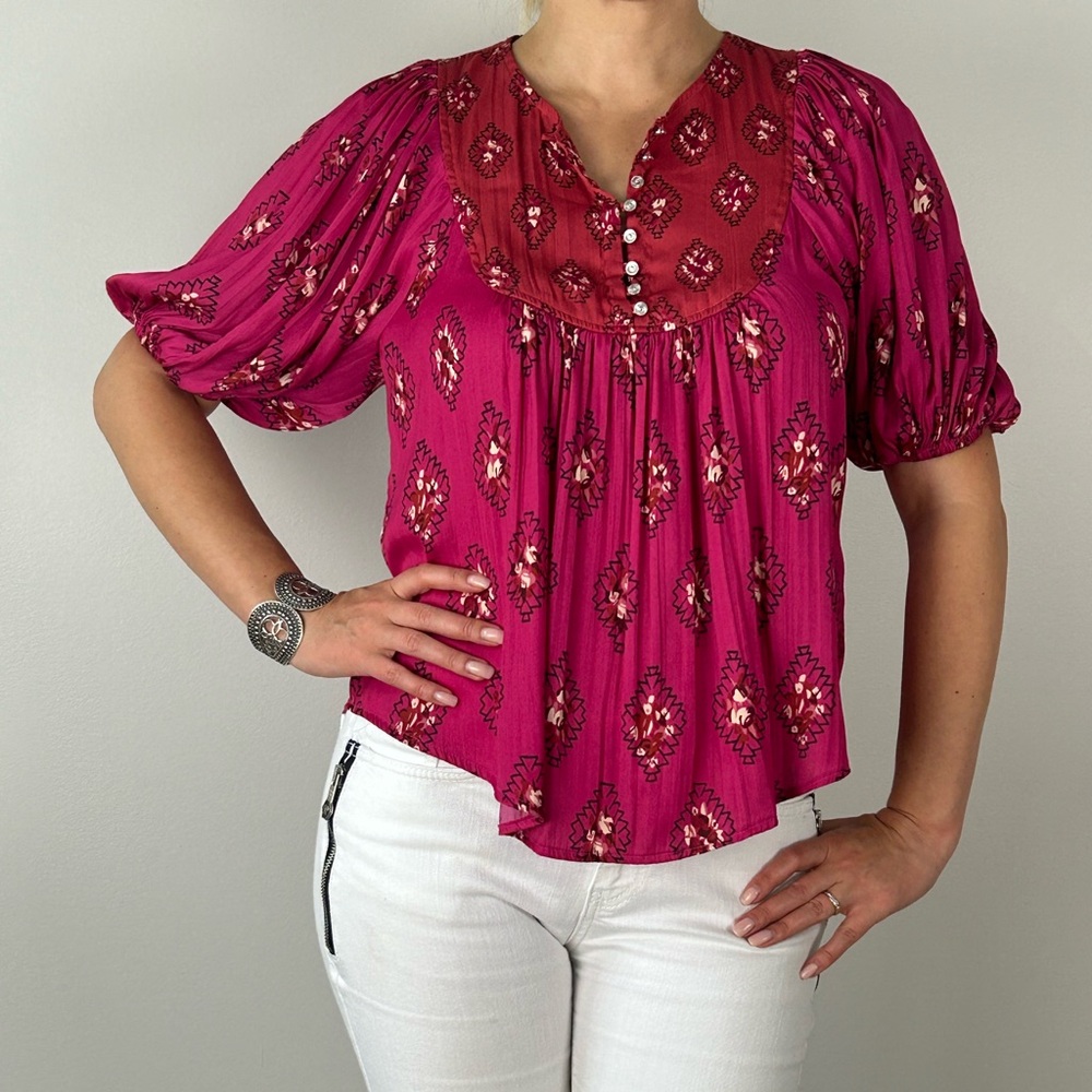 Anthropologie Drapey Henley Pullover  - Size XXS